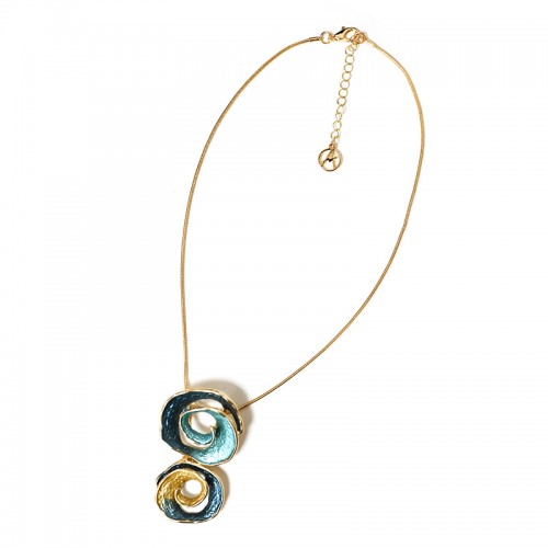 COLLANA CON DOPPIO CIONDOLO A SPIRALE SMALTATA - SW25100C475