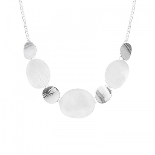 COLLANA CON TONDI PIATTI ALTERNATI LUCIDI E SATINATI - SW251056B81