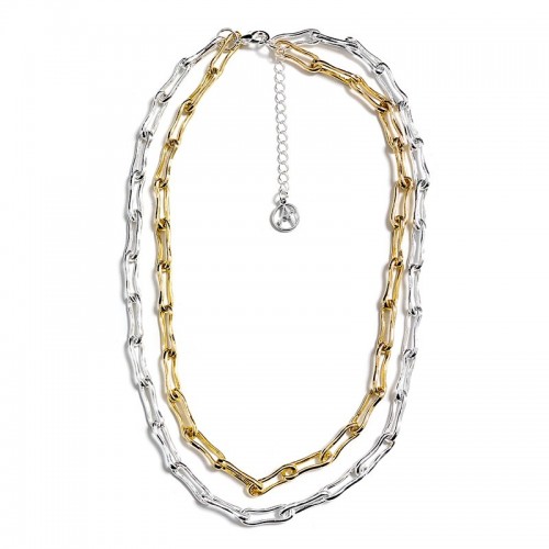 COLLANA DOPPIO FILO CON CATENA GRAFFETTA - SW251088C510