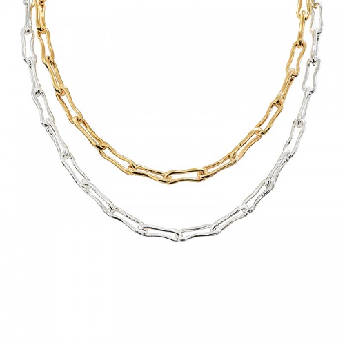 COLLANA DOPPIO FILO CON CATENA GRAFFETTA - SW251088C510