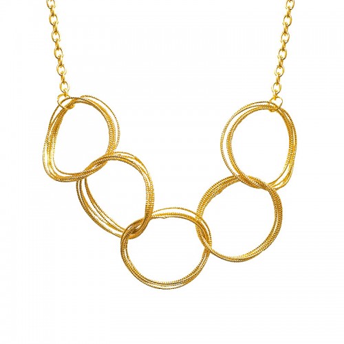 COLLANA A CINQUE ANELLI MULTICERCHIO INTRECCIATI - SW25108C512