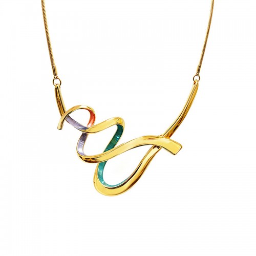 COLLANA CON LINEA SINUOSA SMALTATA - SW25116C427