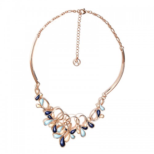 COLLANA CON GOCCE E FOGLIE SMALTATE - SW25116C433