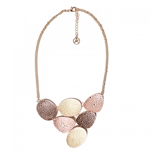 COLLANA CON FOGLIE SMALTATE EFFETTO RUGIADA  - SW25116C447