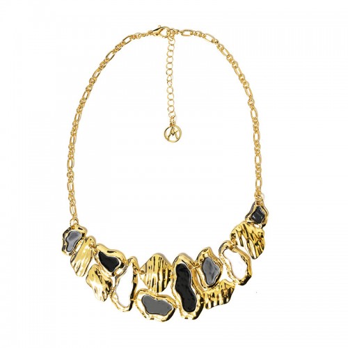 COLLANA CON ELEMENTI ORGANICI SMALTATI - SW25116C448