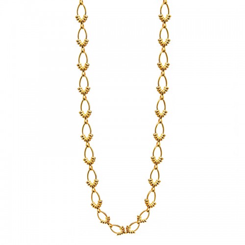 COLLANA LUNGA A CATENA CON MAGLIE OVALI E ANELLINI DECORATIVI – SW25116C513