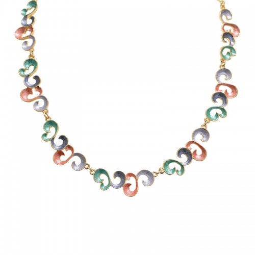 COLLANA CON MOTIVI CURVILINEI SMALTATI - SW25124C428