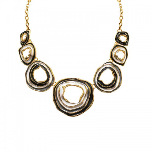 COLLANA CON CERCHI ORGANICI SMALTATI - SW25124C452