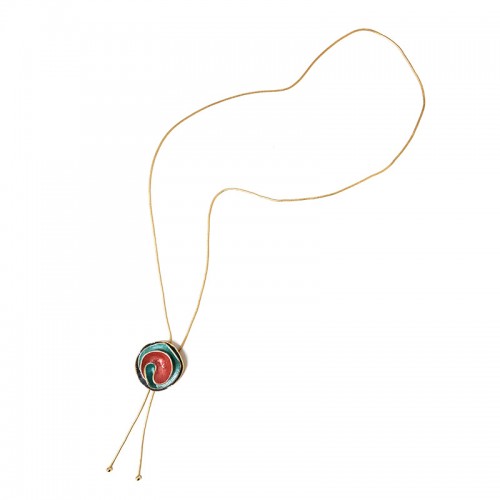 COLLANA LUNGA A Y REGOLABILE CON SPIRALE SMALTATA - SW2576C479