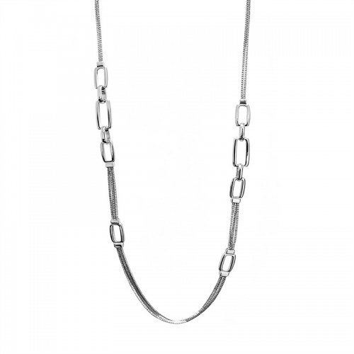 COLLANA LUNGA CATENA A SCATOLA CON MAGLIE RETTANGOLARI - SW26120C827