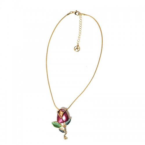 COLLANA CON CIONDOLO A FORMA DI ROSA SMALTATA - SW2667D065