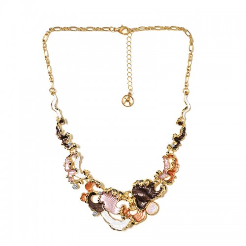 COLLANA ONDE MARINE SMALTATE CON CRISTALLI - SW2688C808