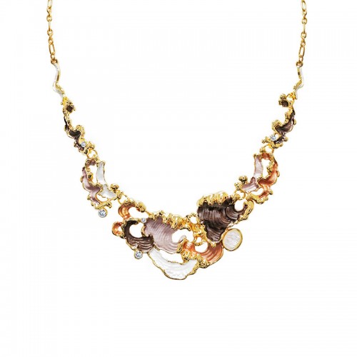 COLLANA ONDE MARINE SMALTATE CON CRISTALLI - SW2688C808