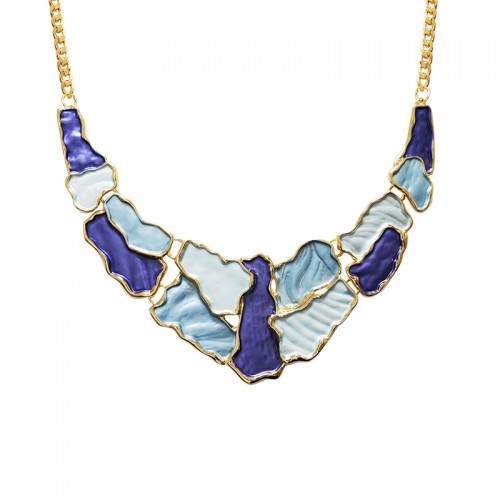 COLLANA CON FRAMMENTI ORGANICI SMALTATI - SW2688C821