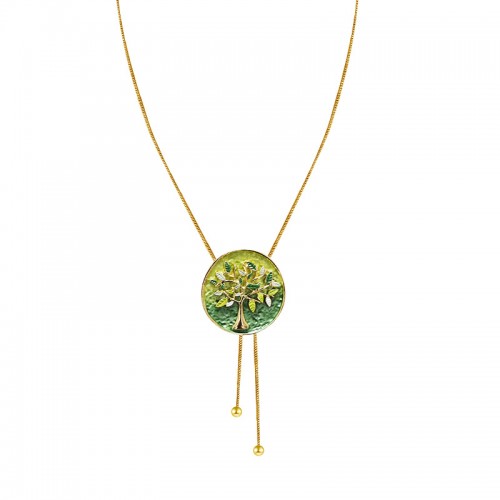 COLLANA LUNGA A Y REGOLABILE CON ALBERO DELLA VITA SMALTATO - SW2688C824