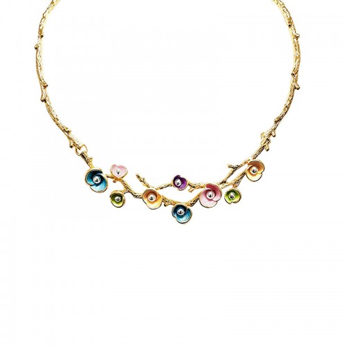 COLLANA CON RAMI FIORITI SMALTATI - SW2696C813