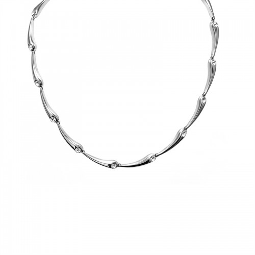 COLLANA CON ELEMENTI A GOCCIA E ZIRCONI - YC26208C908