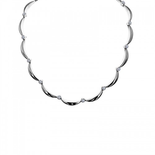 COLLANA CON ELEMENTI CURVI E ZIRCONI - YC26208C909
