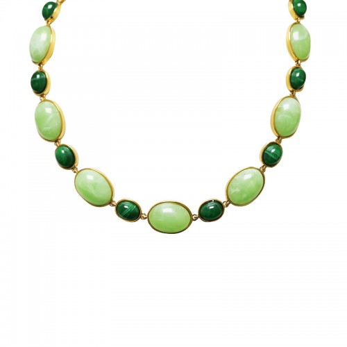 COLLANA A MAGLIE OVALI IN RESINA COLORATA - YC26240C913