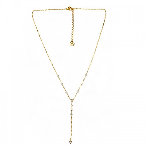 COLLANA A Y CON PUNTI LUCE E CUORI - YC2672C930