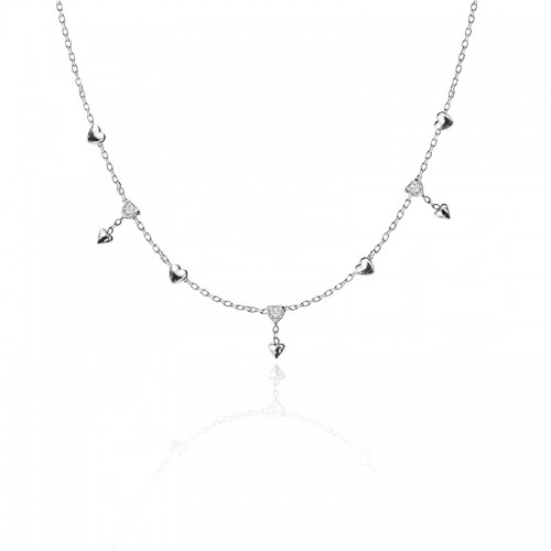 COLLANA CON CUORI PENDENTI E ZIRCONI - YC2696C941
