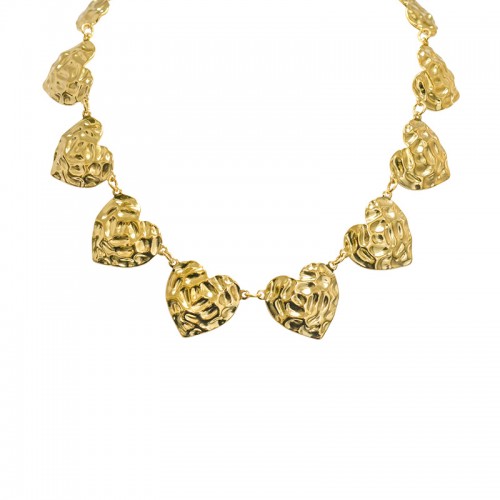 COLLANA STATEMENT CON CUORI MARTELLATI - YNK24160B725