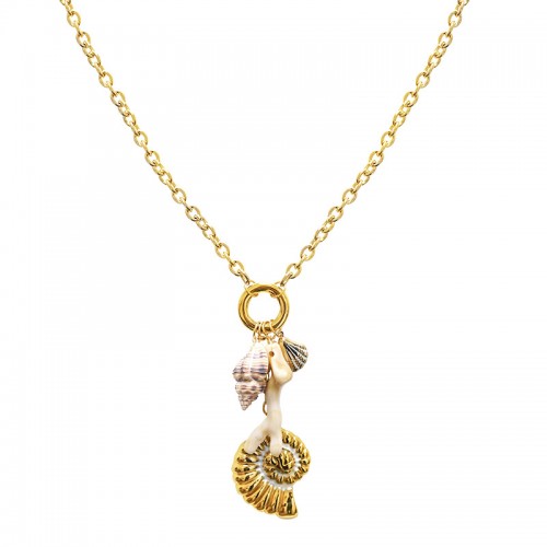 COLLANA LUNGA CON CIONDOLI CONCHIGLIE - YNK25116C383