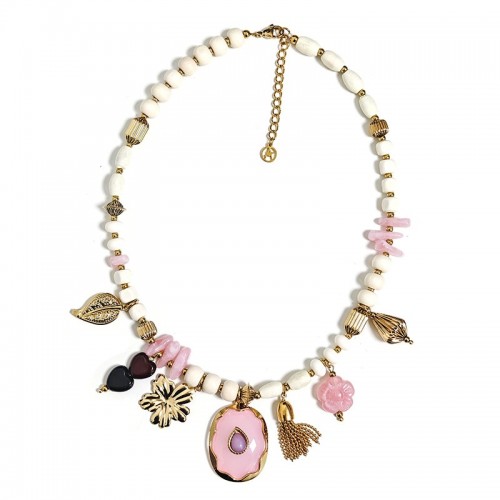 COLLANA CHARMS CON PERLINE IN PLASTICA - YNK25152C372