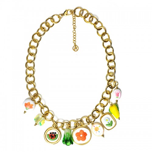 COLLANA A CATENA CON CHARMS - YNK25172C378