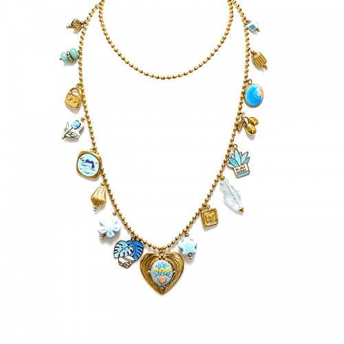 COLLANA LUNGA CON CHARMS MISTI E COLORATI - YNK26190C730