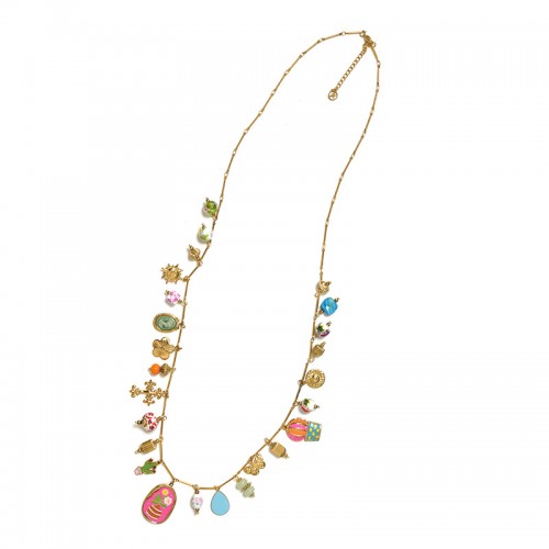 COLLANA LUNGA CON CHARMS MISTI E COLORATI - YNK26208C732