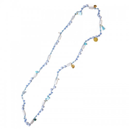 COLLANA LUNGA ALL'UNCINETTO CON PERLINE E CHARMS - YY25148C637