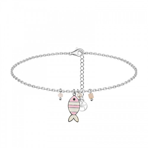 CAVIGLIERA PESCE ROSA CON CRISTALLO E PERLA - YC2548B148