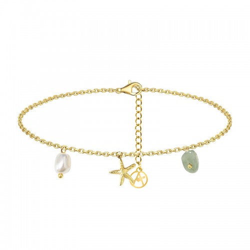 CAVIGLIERA STELLA MARINA CON PIETRA E PERLA - YC2548B160