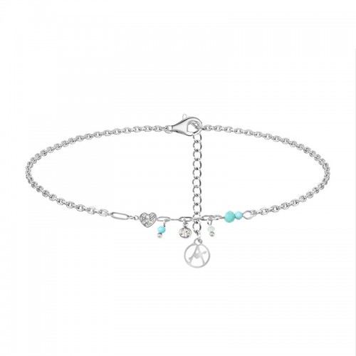 CAVIGLIERA CUORE IN ZIRCONE CON PUNTO LUCE E CRISTALLO - YC2556B122