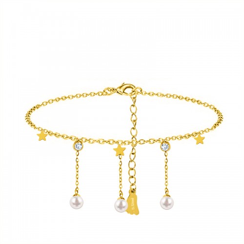 CAVIGLIERA CON STELLE, ZIRCONI E PERLE PENDENTI - YY2648C992
