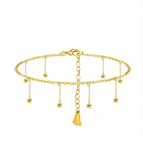 CAVIGLIERA CON CATENINE PENDENTI E SFERE - YY2664C998