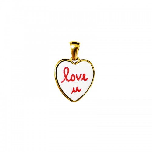 CIONDOLO CUORE "love u" - FJ2628D068