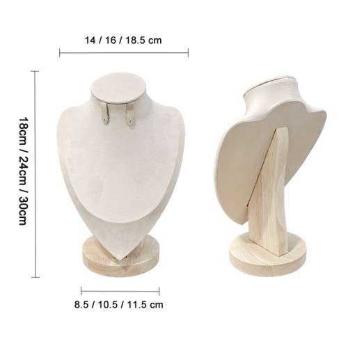 ESPOSITORE PORTA COLLANA/ORECCHINI A BUSTO IN VELLUTO - YP24136B616/B626/B628