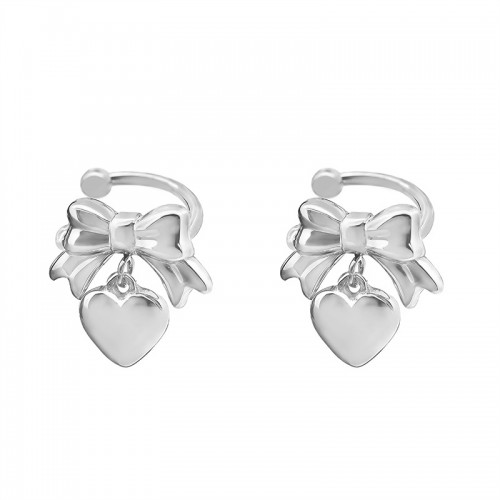 COPPIA DI EAR CUFF A FIOCCO CON CUORE PENDENTE - FFJ2544C587