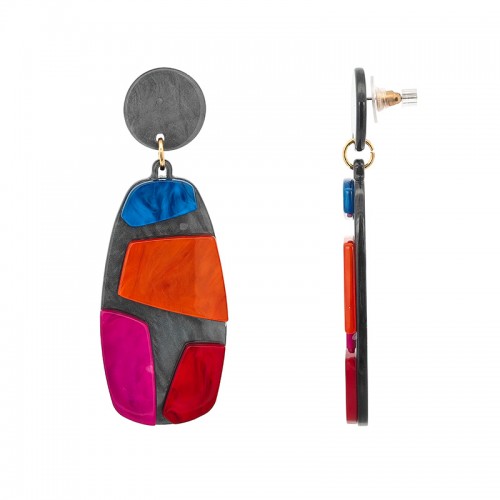 ORECCHINI PENDENTI GEOMETRICI IN ACRILICO - FT2460C3