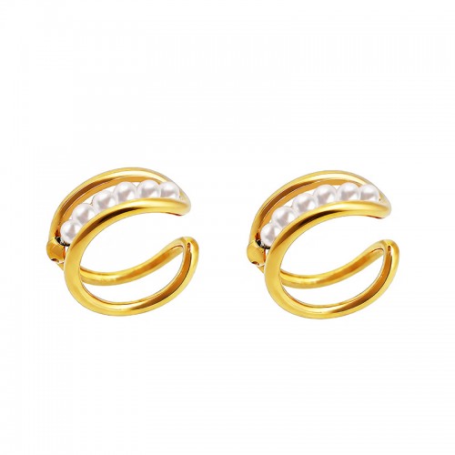 COPPIA DI EAR CUFF A CERCHIO CON PERLE - GD25704B911