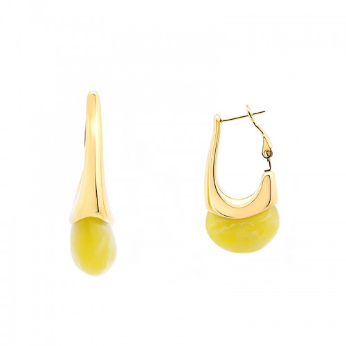 ORECCHINI A CERCHIO A FORMA DI U CON RESINA COLORATA - JN260060D252