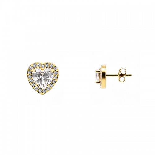 ORECCHINI A LOBO CUORE CON ZIRCONI - JN2652D015