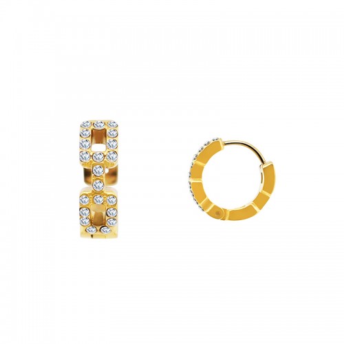 ORECCHINI A CERCHIO A CATENA CON ZIRCONI - MY25656C328
