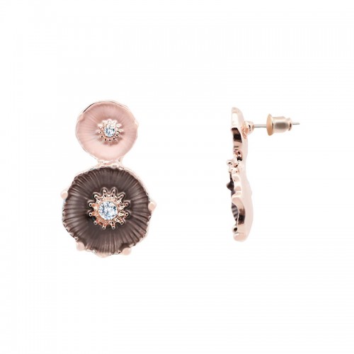 ORECCHINI FLOREALI SMALTATI CON STRASS - SW2528C542