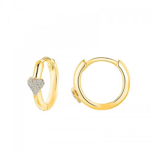 ORECCHINI A CERCHIO CON CUORE IN STRASS - YC2440B647