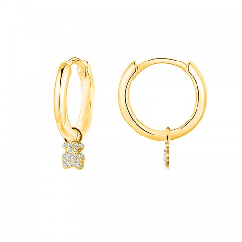 ORECCHINI A CERCHIO CON PENDENTE ORSETTO IN STRASS - YC2452B670