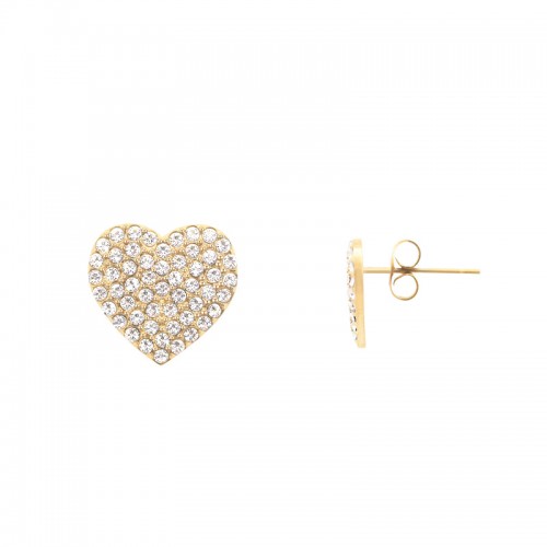 ORECCHINI A BOTTONE CUORE ZIRCONATO - YC2480B636