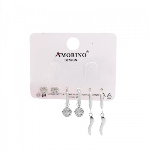 SET DI 6 ORECCHINI CON ZIRCONI - YC25112C38
